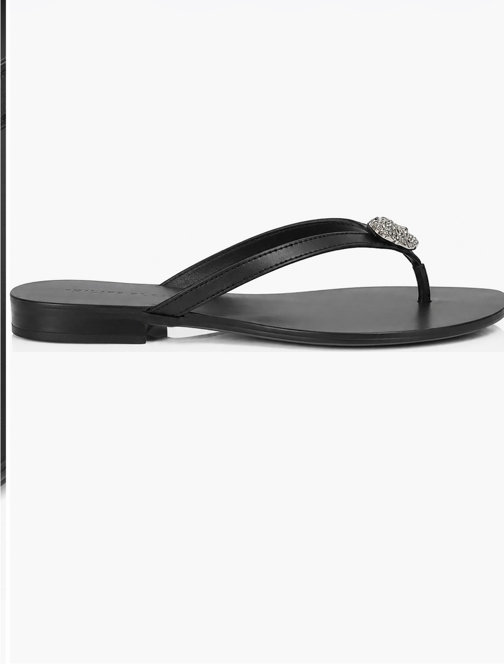 Phillip Plein Crystal-Accent Black Women’s Thong Sandal